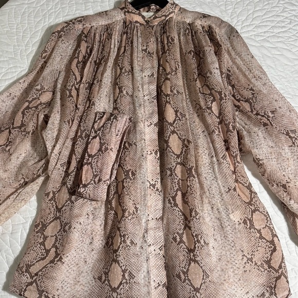 Zimmermann Snake Print Blouse in Beige and Brown size - Picture 16 of 16